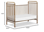 NAMESAKE Abigail 3-in-1 Convertible Metal Crib in Vintage Gold, Greenguard Gold Certified
