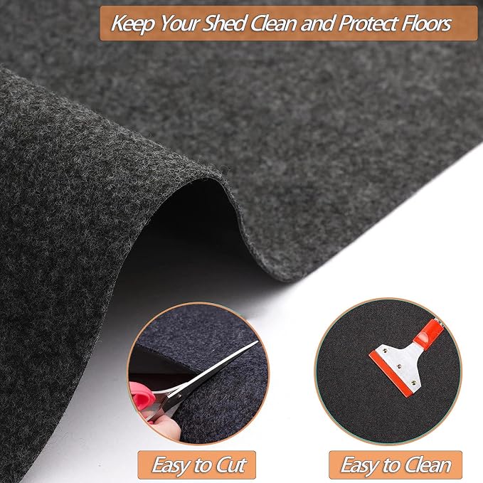 Ahpuhtan 6.6 x 6.6 FT Outdoor Storage Shed Mat, Waterproof Storage Shed Flooring Mat, Anti-Slip Patio Furniture Floor Scratch Prevention Mat, Dustproof Outdoor Carport Mat (6.6 x 6.6 FT)…