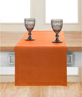 Solino Home Linen Pumpkin Table Runner 36 Inches - 100% Pure Linen Farmhouse Short Table Runner 14 x 36 Inch Ideal for Dresser and Coffee Tables - Fete - Fall, Autumn, Halloween, Thanksgiving