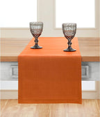 Solino Home Linen Pumpkin Table Runner 36 Inches - 100% Pure Linen Farmhouse Short Table Runner 14 x 36 Inch Ideal for Dresser and Coffee Tables - Fete - Fall, Autumn, Halloween, Thanksgiving
