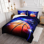 Datura home Kids Comforter Set Basketball Printed Pattern Bedding Set with 1 Comforter and 2 Pillowcases for Girls Boys Bedroom All Season(Basketball Queen)