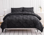LANE LINEN Comforter Bed Set for Split King Mattress, Soft 8 Piece Split King Bed in a Bag with 1 King Comforter, 1 King Size Flat Sheet, 2 Twin XL Fitted Sheets, 2 Pillowcases & 2 Shams - Grey