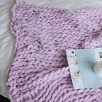 Maetoow Chenille Chunky Knit Blanket Throw (30×40 Inch, Handmade Warm & Cozy Blanket Couch, Bed, Home Decor, Soft Breathable Fleece Banket, Christmas Thick and Giant Yarn Throws, Purple