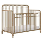 Little Seeds Ivy 3-in-1 Convertible Metal Crib, JMPA Certified, Gold