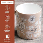 Maison d' Hermine Coffee Mug with Handles Tea Cups (15 Ounce, Pack of 1) | Fine Bone China Coffee Mugs for Hot Beverages Cappuccino Latte Home Restaurant Spring Summer -Pretty Autumn - Mono Autumn