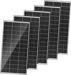1000 Watt Solar Panels Bifacial 200 Watt Solar Panel 5 Pack 18BB Monocrystalline A+ Cell High-Efficiency Module PV Power Charger Homes Camping RV Battery Boat Caravan Other Off-Grid Applications