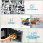 M MCIRCO 30 Pieces Glass Food Storage Containers with Upgraded Snap Locking Lids,Glass Meal Prep Containers Set - Airtight Lunch Containers, Microwave, Oven, Freezer and Dishwasher Friendly, Blue