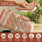 Maison d' Hermine Pot Holders 100% Cotton Potholders (8" x 8", Pack of 1) | Heat Resistant Hot Pads with Loop BBQ Cooking Baking Hotel Kitchen Handling Hot Pans Thanksgiving Christmas - Kashmir Paisley