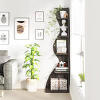 Small Corner Shelf, Modern 5-Tier Wall Corner Bookshelf, Stylish Bookcase Storage Rack for Small Space,Living Room. Bedroom