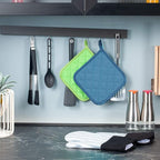 Joyhalo 4 Pack Pot Holders for Kitchen Clearance | Cotton Oven Holder with Great Heat Resistance, Potholders Sets for Kitchen, Countertops, Hot Pots and Pans, Federal Blue