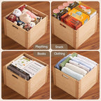 KIRIGEN Stackable Wood Storage Cube/Basket/Bins Organizer for Home Books Clothes Toy Modular Open Cubby Storage System - Office Bookcase Closet Shelves F26-NA