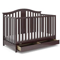 Graco Solano 4-in-1 Convertible Crib with Drawer (Espresso) – GREENGUARD Gold Certified, Crib with Drawer Combo, Includes Full-Size Nursery Storage Drawer, Converts to Toddler Bed and Full-Size Bed