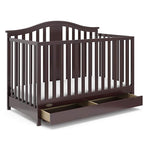 Graco Solano 4-in-1 Convertible Crib with Drawer (Espresso) – GREENGUARD Gold Certified, Crib with Drawer Combo, Includes Full-Size Nursery Storage Drawer, Converts to Toddler Bed and Full-Size Bed