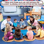 Shellwei 24 Pcs Kids Carpet Circle Seats 18 inch Print Pillow Circle Children's Mats Rug Mats Round Soft Floor Mat for Home School Classroom Story Time Group Activity Play Areas (Tree Stump)