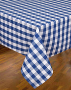 Urban Villa Tablecloth Cotton Rectangle 60x84(6-8 Seats) Blue White