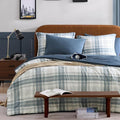 Blue King Size Comforter Set, Plaid King Bed Sets for Boys & Girls,Classic Homestead-Style King Sized Comforter Bedding Set with Sheets and Comforter Sets