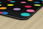 Flagship Carpets Schoolgirl Style Just Teach Rainbow Polka Dots Classroom Area Rug for Indoor Classroom Learning or Kid Bedroom Educational Play Mat, 5'x7'6", Multi