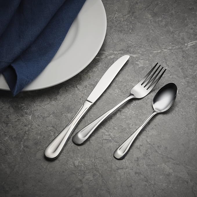Oneida Satin Sand Dune 20-Piece 18/0 Silverware Set for 4, Flatware | sandblasted finish, dishwasher safe | includes knives, forks, and spoons | heavy duty, cutlery set for kitchen and dining