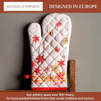 Maison d'Hermine Oven Gloves 100% Cotton Oven Mitt (7" x 13", Pack of 1) | With Loop Heat Resistant BBQ Cooking Gloves Baking Kitchen Handling Hot Pans Thanksgiving Christmas - Crystal Star