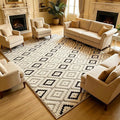 Washable Area Rug 5′3″ × 7′6″ for Living Room Bedroom Hotel, Diamond | Soft Cozy Fluffy Mid Pile Machine Washable Non Slip Boho Modern Accent Rug for Dining Room Nursery Kids Room Dorm