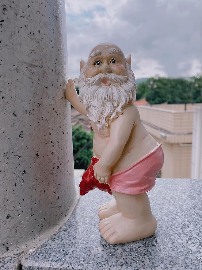 Funny Gnome Statue | Garden Gnomes | Funny Gnomes Garden Decorations for Outside Garden - Garden Gnomes 8" Tall