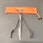 Titanium Fork Spoon Knife Set - Camping Tongs | Ultralight Backpacking Utensils, Travel Cutlery Set, Heat-Resistant & Rustproof, Hiking Survival Gear ((Knife+ Fork+ Spoon)* 2)
