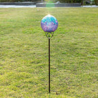 VCUTEKA Solar Lights Outdoor Garden Decor Mosaic Solar Garden Lights Waterproof Glass Ball LED Pathway Stake Light for Landscape Lawn Patio Yard Decoration Purple 6 inch