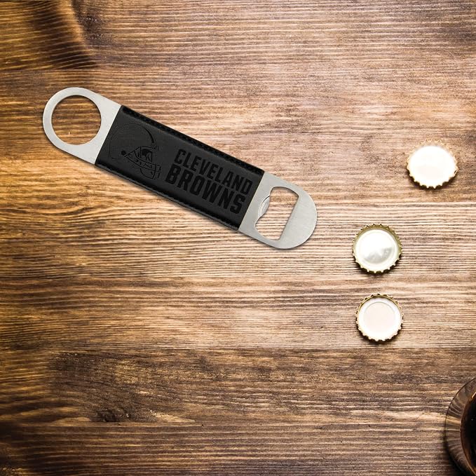 Rico Industries NFL Laser Engraved Bar Blade Faux Leather Laser Engraved Bar Blade - Great Beverage Accessory for Game Day