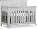 Evolur Santa Fe 5-in-1 Convertible Crib in Antique Mist, Greenguard Gold Certified, Features 3 Mattress Heights, Wooden Nursery and Bedroom Furniture, Baby Crib