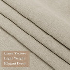70" W x 108" L Faux Linen Room Divider Curtains, Full Blackout Pinch Pleated Drapes for Traverse Rod, Bedroom Divider Privacy Drapery with Hooks for Ceiling Track, 1 Panel, Beige