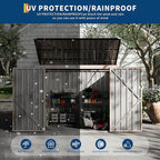 2 Trash Cans Metal Outdoor Storage, 3x6 FT Garbage Bin Storage Shed with Chain Lid, Garbage Can Metal Sheds for Garden, Backyard, Lawn and Patio