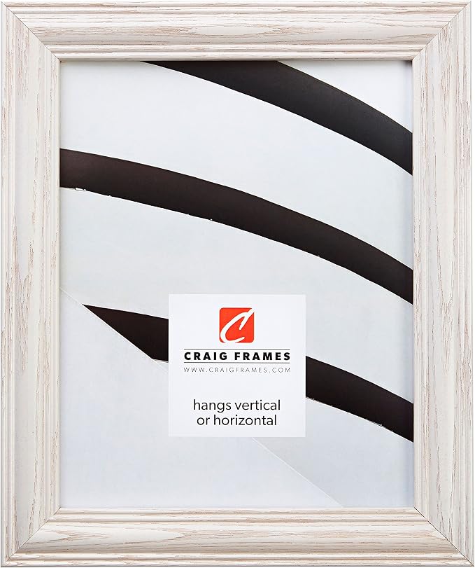 Craig Frames 11x14 White Picture Frame, Wall Decor for Art and Photos | Ready to hang with a protective glass front, made in the USA for a gallery display