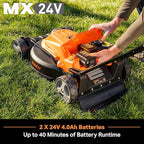 LawnMaster CLMF4819X 19-inch Brushless Cordless Mower with 2X24V MAX* 4.0Ah Battery and a Dual Charger 6 Cutting Position