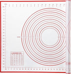 Yansumi silicone pastry non stick baking mat with measurement fondant mat with three sizes for silicone baking mat, counter mat, dough rolling mat,fondant/pie crust mat (Red, 28"L x20"W)