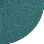 SHACOS Round Placemats Set of 4 Woven Braided Table Placemats 15 inch Circle Place Mats Washable Non Slip Table Mats for Home Wedding Party, Teal Green