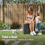 Outdoor Storage Box,Deck Box Waterproof, Resin Patio Storage Bin for Package Delivery, Patio Furniture Cushion, Garden Tools, Pool Accessories, Weatherproof