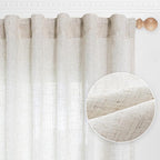 MYSKY HOME Sheer Curtains 63 Inch Length for Bedroom, Window Curtain Panels Light Filtering Privacy Protect Drapes Set, Boho Farmhouse Style Texture Soft Touch, 50" x 63", Linen, 2 Panels