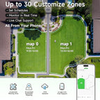 Robot Lawn Mower — 1.5 Acre Ultra Quiet Self Charging Robot Mower, Up to 4 inches Cutting Height, Robotic Lawn Mowers with RTK+4 Eye Vision, Mapping and Anti Theft tech, APP Control