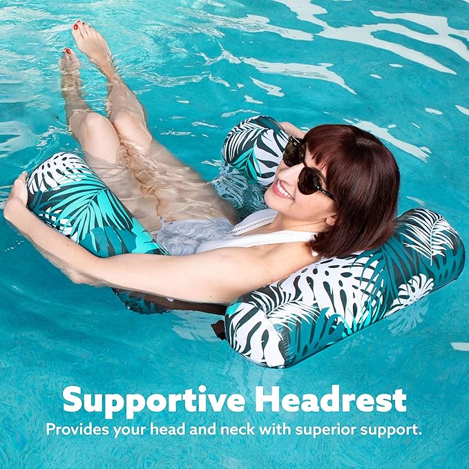 SLOOSH Inflatable Pool Floats Adult,2 Packs Floating Lounge Chairs,Blow up Pool Noodles for Adult Heavy Duty,Floating Chair for Party Summer Water Beach Lake Fun