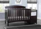 Delta Children Abby Convertible Crib 'N' Changer + Changing Pad and Cover [Bundle], Dark Chocolate