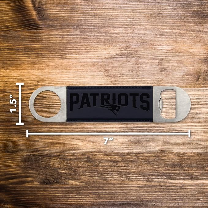 Rico Industries NFL Laser Engraved Bar Blade Faux Leather Laser Engraved Bar Blade - Great Beverage Accessory for Game Day