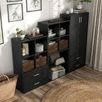 Apexa 2-Tier Cube Storage Organizer Shelves, Stackable Wood Bookcase Fits Cubby Bins for Organization, Dorm Teen Room Decor & Home Office, Black