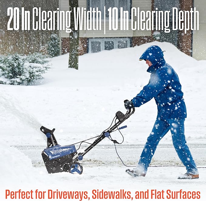 Westinghouse WSnow20 Corded Snow Blower 20 Inch, Steel Auger, Dual LED Lights, 1800 Watt Motor, Electric Snow Blower with 25ft Throwing Distance, Plows 680lbs/min, Adjustable Chute