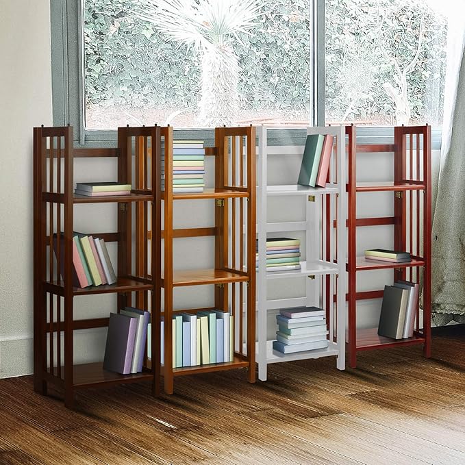Casual Home 3-Shelf 14" Wide Folding Bookcase, Honey Oak (New)