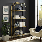 Crosley Furniture Aimee Etagere Bookcase - Gold and Glass