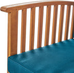 Christopher Knight Home Carolina Outdoor 4 Piece Patina Acacia Wood Sofa Conversation Patio Furniture Sets with Cushions, 27.50" D x 24.00" W x 33.25" H, Dark Teal/Brown