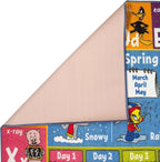 KC Cubs | Looney Tunes ABC Alphabet, Seasons, Months and Days of The Week Educational Learning & Game Play Area Non Slip Boy & Girl Kids Rug Carpet for Children Bedroom, Toddler Classroom & Baby Mat