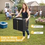 Greesum 31 Gallon Resin Deck Box Large Outdoor Storage for Patio Furniture, Garden Tools, Pool Supplies, Weatherproof and UV Resistant, Lockable, Dark Black