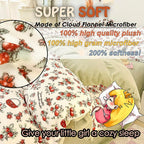 MorroMorn Queen Duvet Cover, Red Cherries Floral Bedding Sets, Plush Fluffy Comforter Covers Set, Down Alternative Blanket Ultra Soft Kawaii Cute for Girls Kids Teen Women Full Double Size