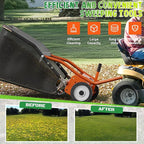 48" Lawn Sweeper Tow Behind, Grass Sweeper Tow Behind with 25.16 cu. ft Large Hopper, Heavy Duty Leaf & Grass Collector, Adjustable Brush Height Lever and Dumping Rope, Lawn and Yard Cleanup Tool